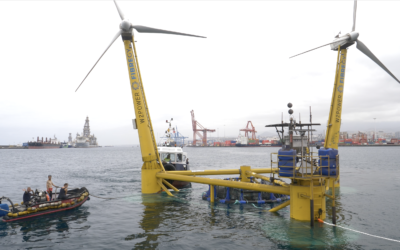 Éxito en la botadura del prototipo de plataforma eólica y de acuicultura del proyecto Aquawind en el Puerto de Las Palmas